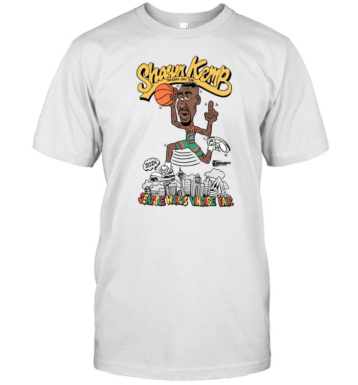 Throwbacksnw Shawn Kemp X Seattle World's Vintage Fair '24 Burgundy Shirt