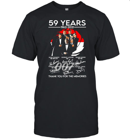 077 59 Years 1962 2021 Signatures Thank You For The Memories shirt