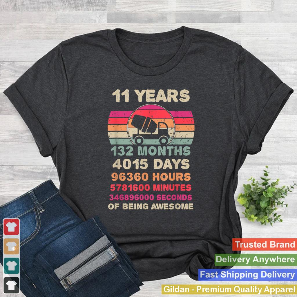 11 Year Old Construction Truck Birthday 11th Birthday Boy T Shirt