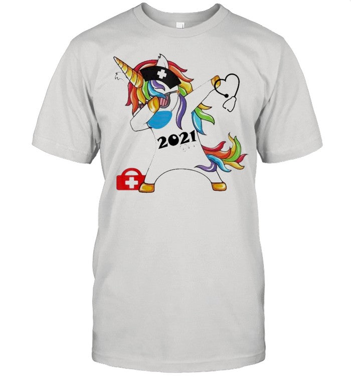 Unicorn Dabbing Nurse 2021 Stethoscope shirt