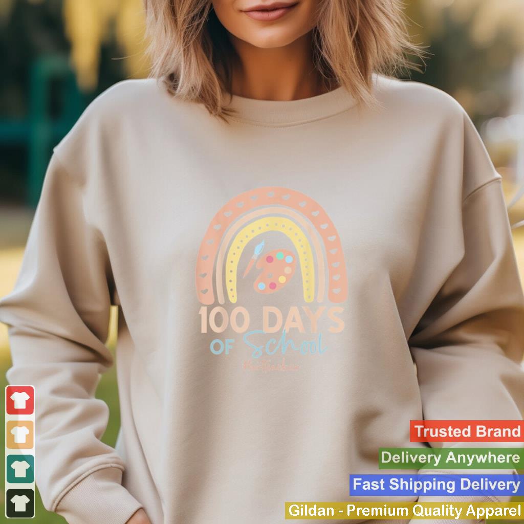 100th Day Of School Art Teacher – 100 Days Art Rainbow Shirt