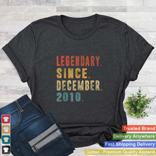 11 Year Old Legendary Since December 2010 11th B day Gift T Shirt