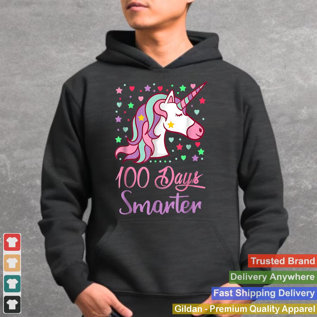 100-Days-Smarter-Women-Girls-Unicorn-100th-Day-Of-School-T-Shirt-1