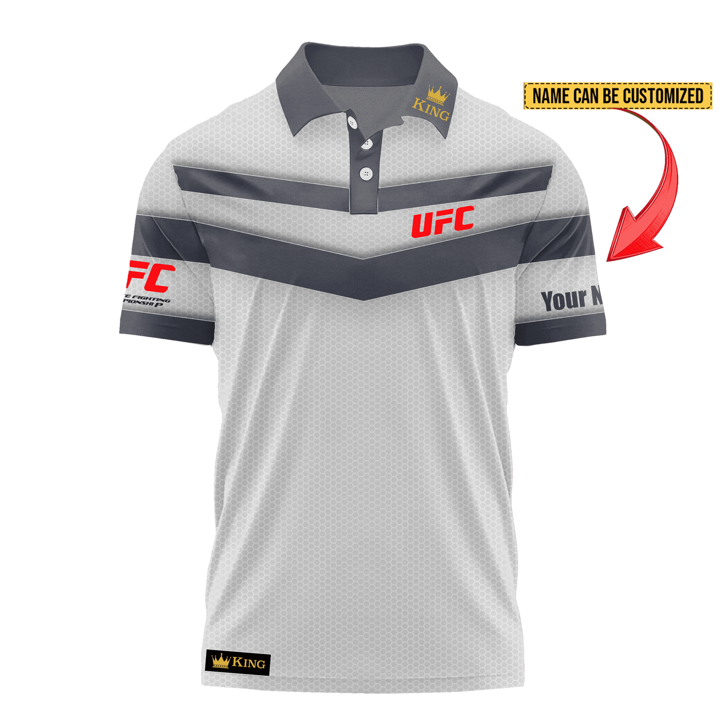 UFC Polo Shirt With Customizable Name - Limited Edition KING