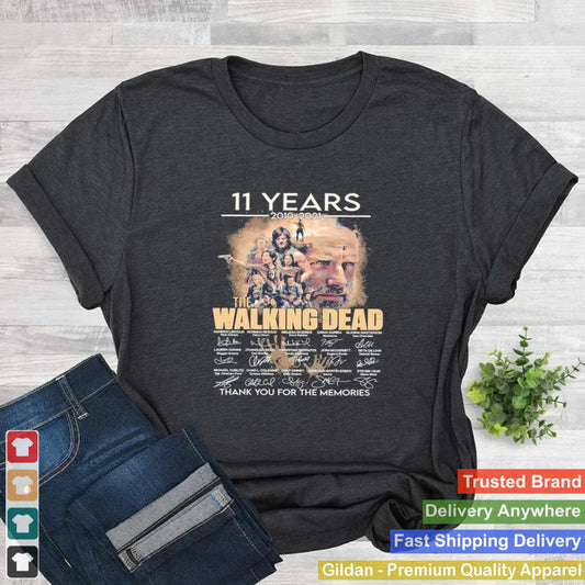 11 Years 2010 2021 The Walking Dead Signatures Thank You For The Memories Shirt