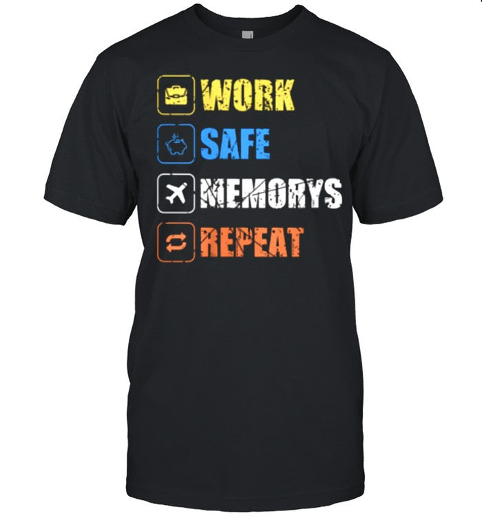 Womens Work Safe Memorys Repeat World Traveler Traveling shirt