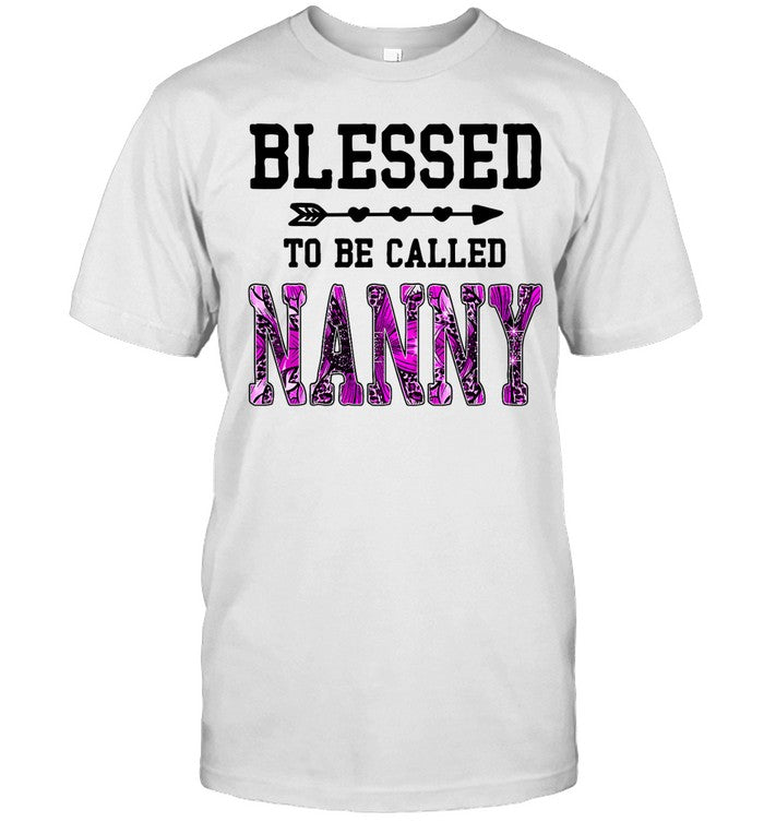 Womens Blessed to be called Nanny Shirt Mother's Day floral Grandma Premium T-Shirt