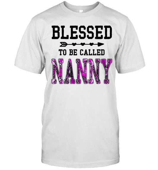 Womens Blessed to be called Nanny Shirt Mother's Day floral Grandma Premium T-Shirt