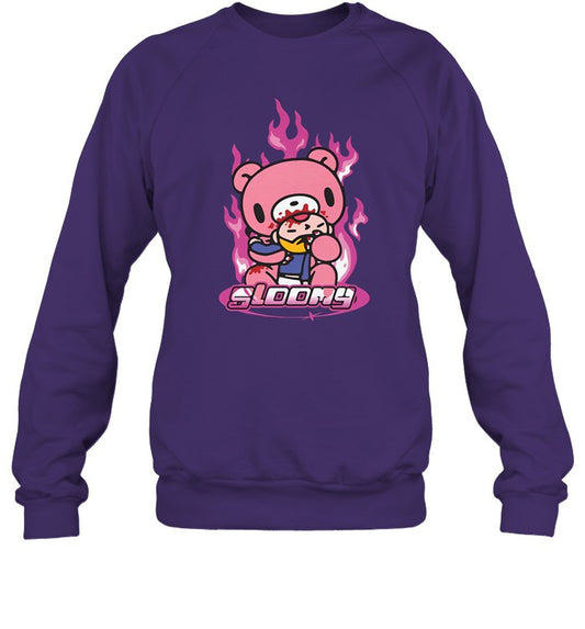 Top Gloomy Bear Y2k Pink Flame Sweatshirt