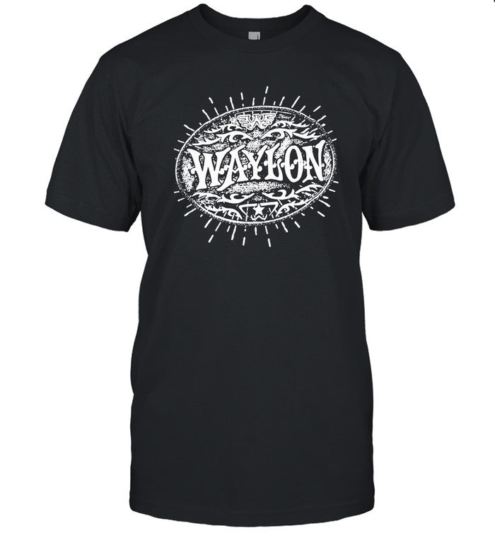 Waylon Jennings Buckle Logo Mens T-Shirt