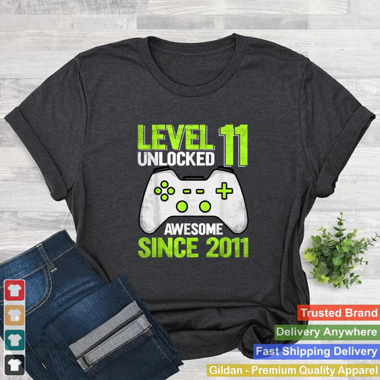 11th Birthday Video Game Level11 Unlocked Awesome 2011 T Shirt