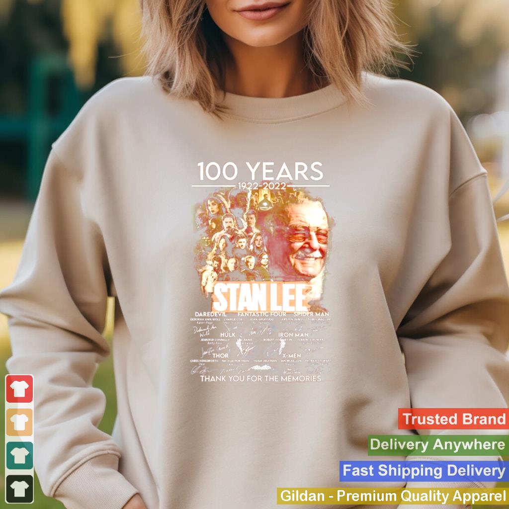 100 years Stan Lee thank you for the memories signatures shirt