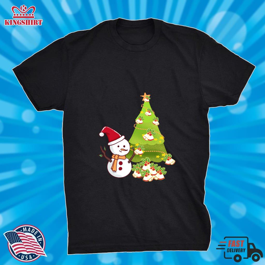 A Snowman Is Decorating A Christmas Tree. Pullover Sweatshirt