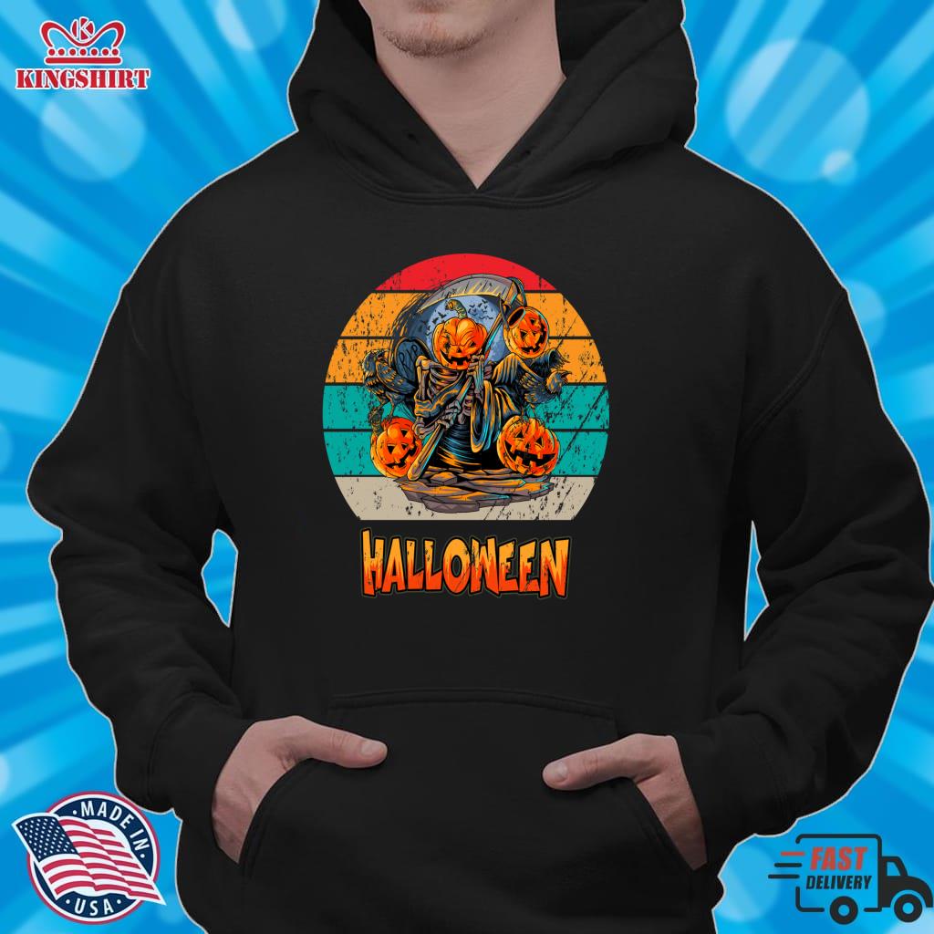 Angel Death Halloween Pumpkin Head Lightweight Sweatshirt