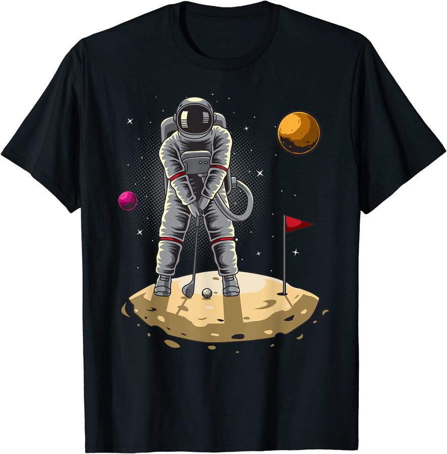 Astronaut Playing Golf On The Moon Space Boy Men Girl Women