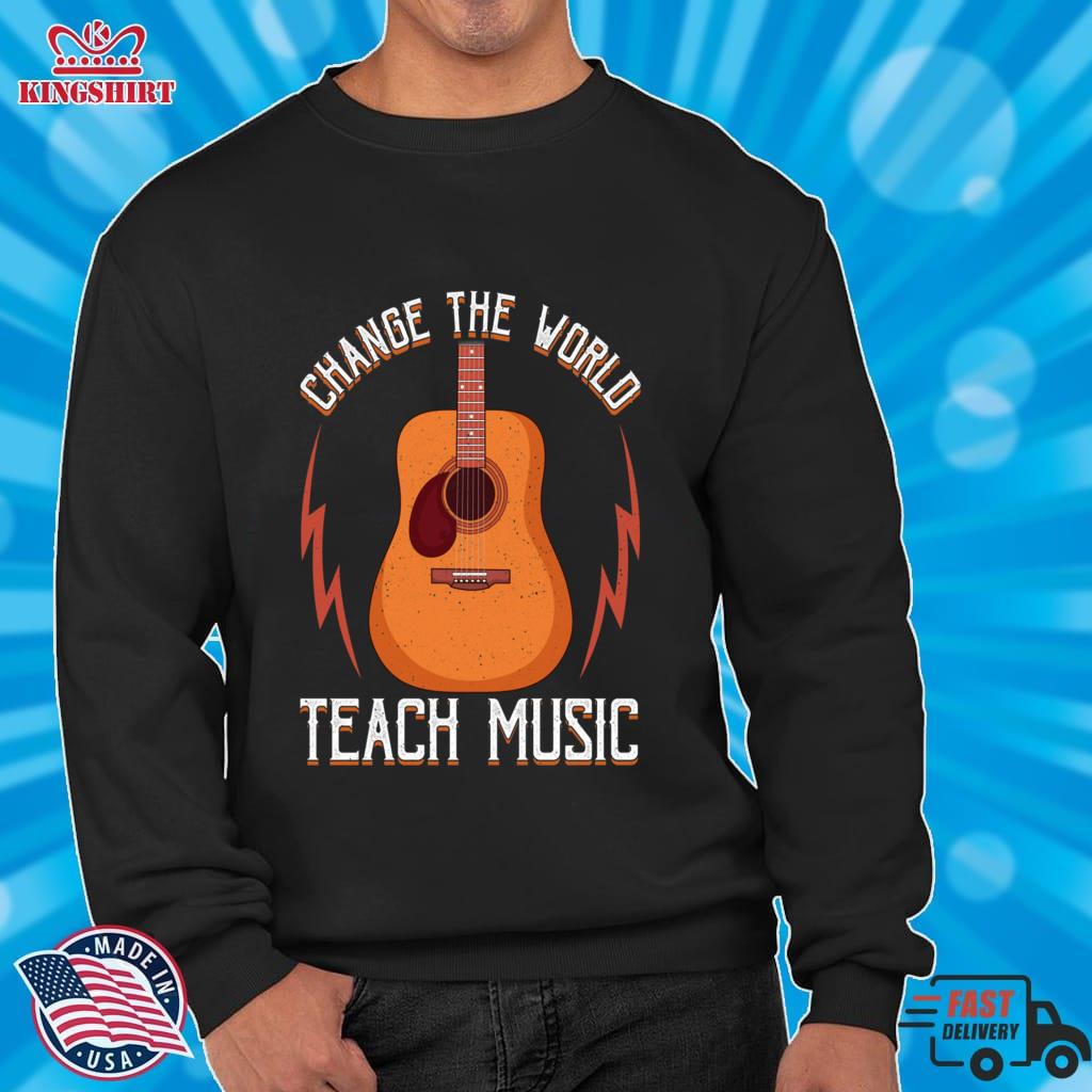 Change The World Teach Music Awesome Teacher Tank Top Lightweight Hoodie