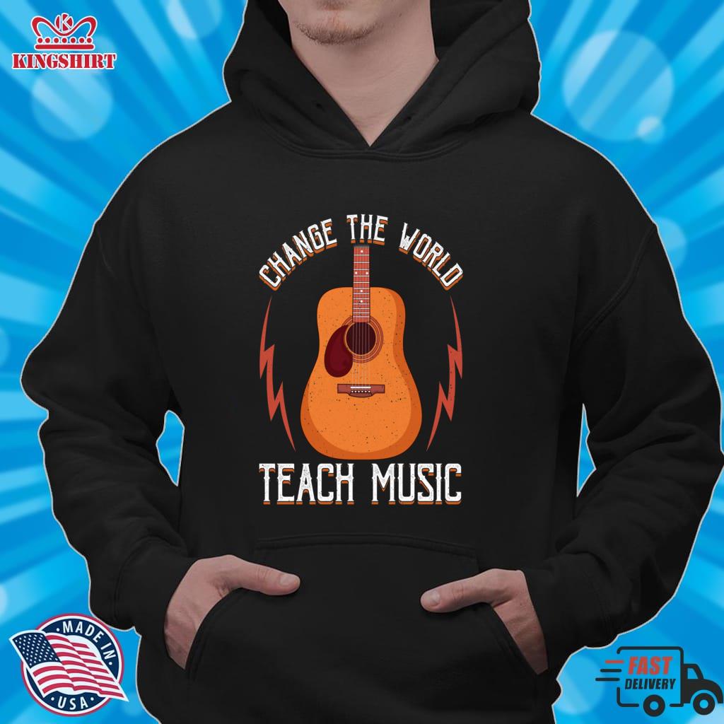 Change The World Teach Music Awesome Teacher Tank Top Lightweight Hoodie