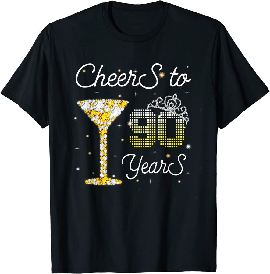Cheers To 90 Years 90Th Birthday Gift For Womens Drink Wine