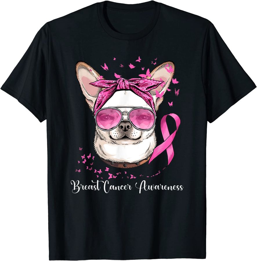Chihuahua Dog Lover Pink Ribbon Breast Cancer Awareness