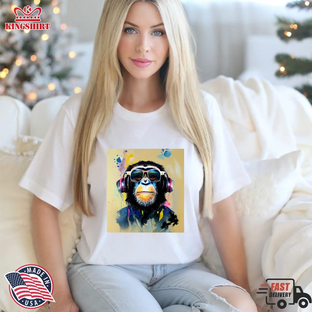Chimpanzee DJ Portrait Pullover Hoodie