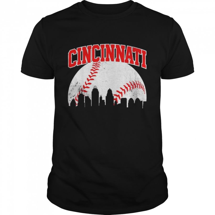 Cincinnati Baseball Skyline City Gameday Retro Vintage USA Vintage 2022 Shirt
