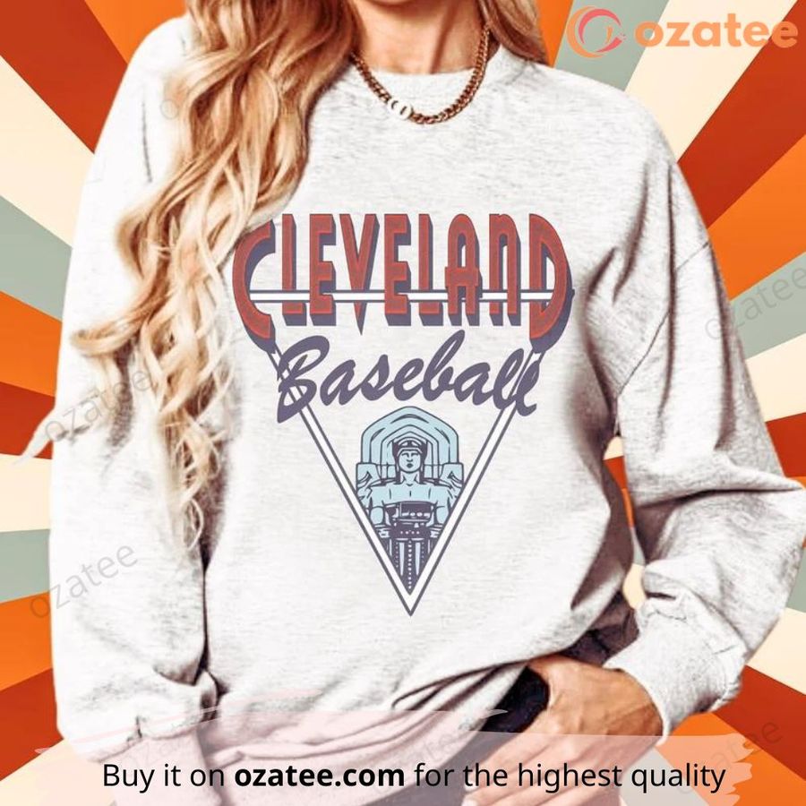 Cleveland Indians Vintage MLB Apparel Crewneck CLE Indians Sweatshirt Baseball Gear For Men Women