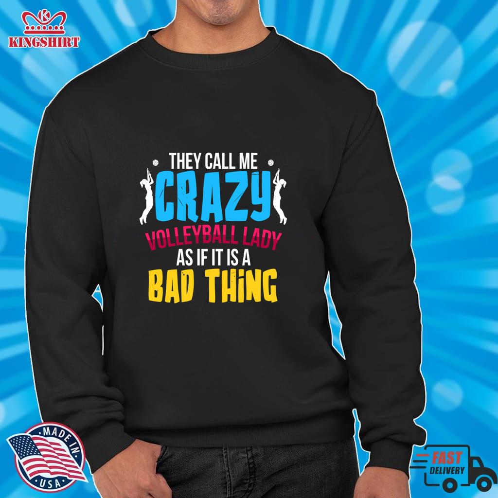 Crazy Volleyball Lady Pullover Hoodie