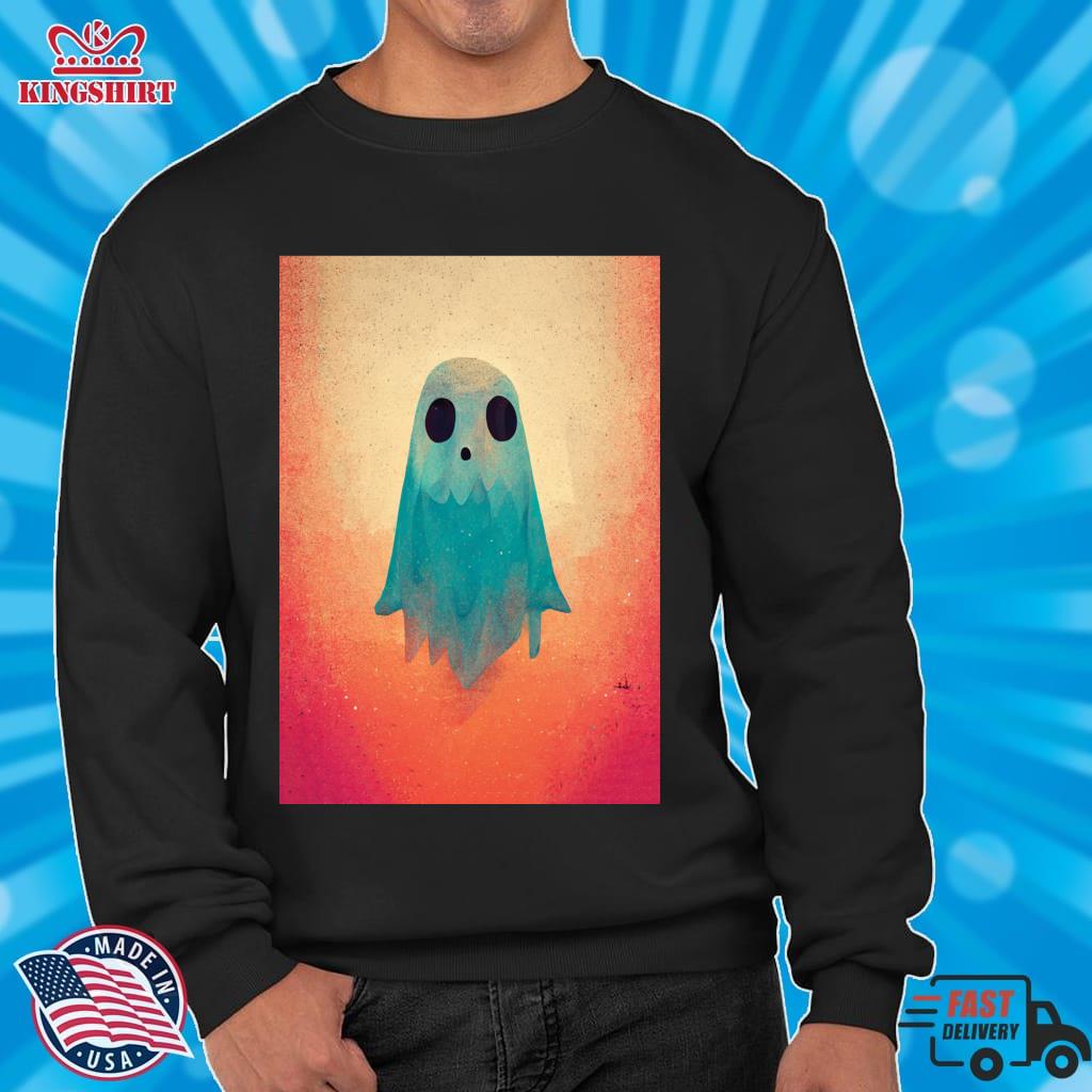 Cute Halloween Ghost   Artwork 1 Zipped Hoodie