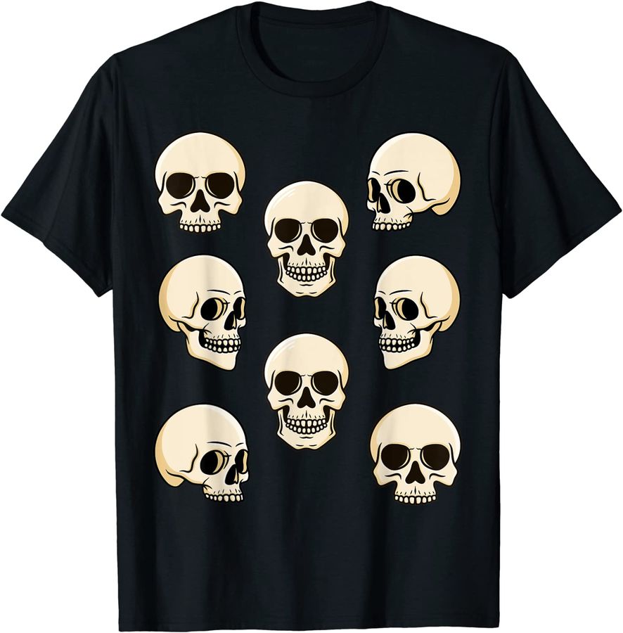 Cute Skull Pattern Halloween Skeleton Shirt Men Women Kids