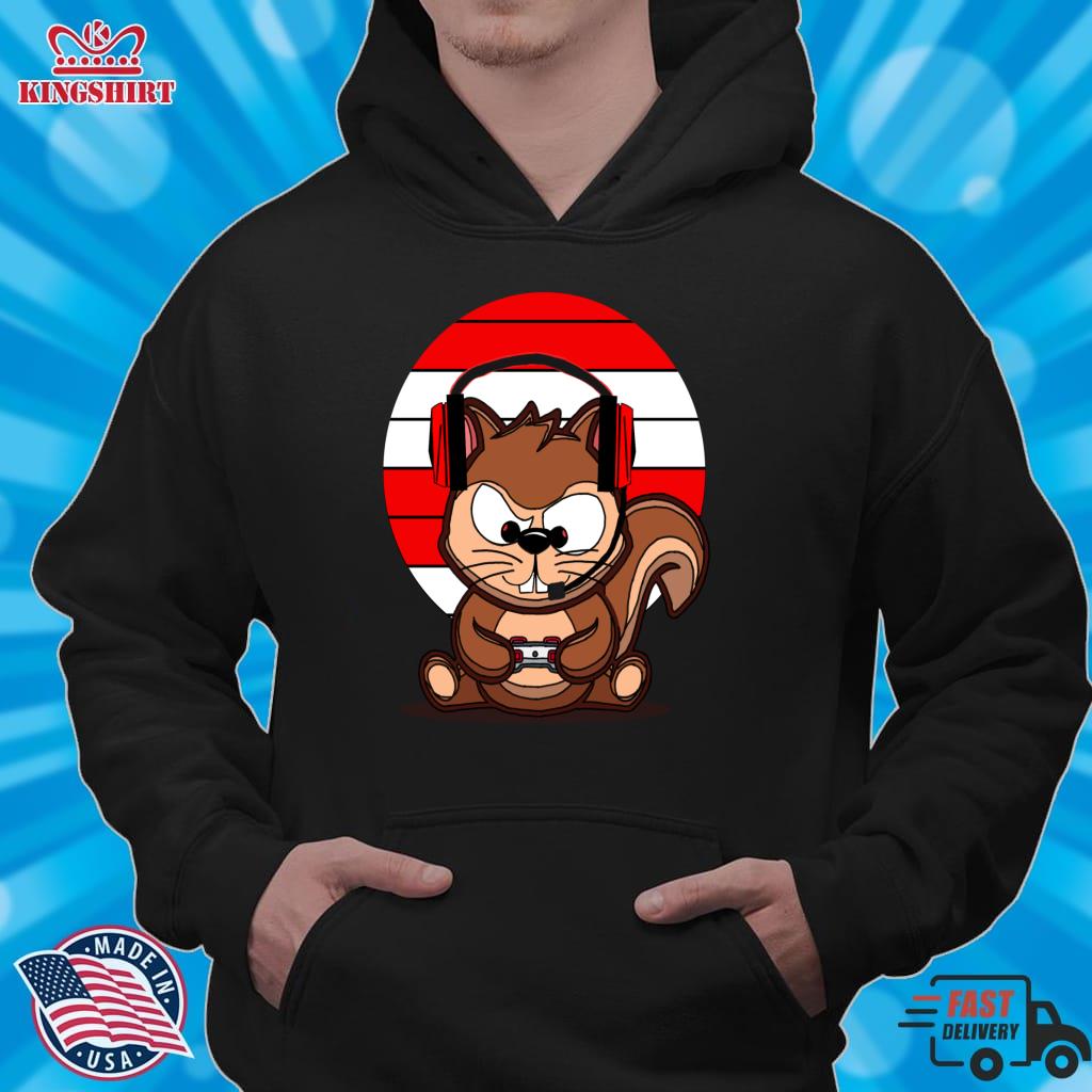 Cute Squirrel Gamer Pullover Sweatshirt