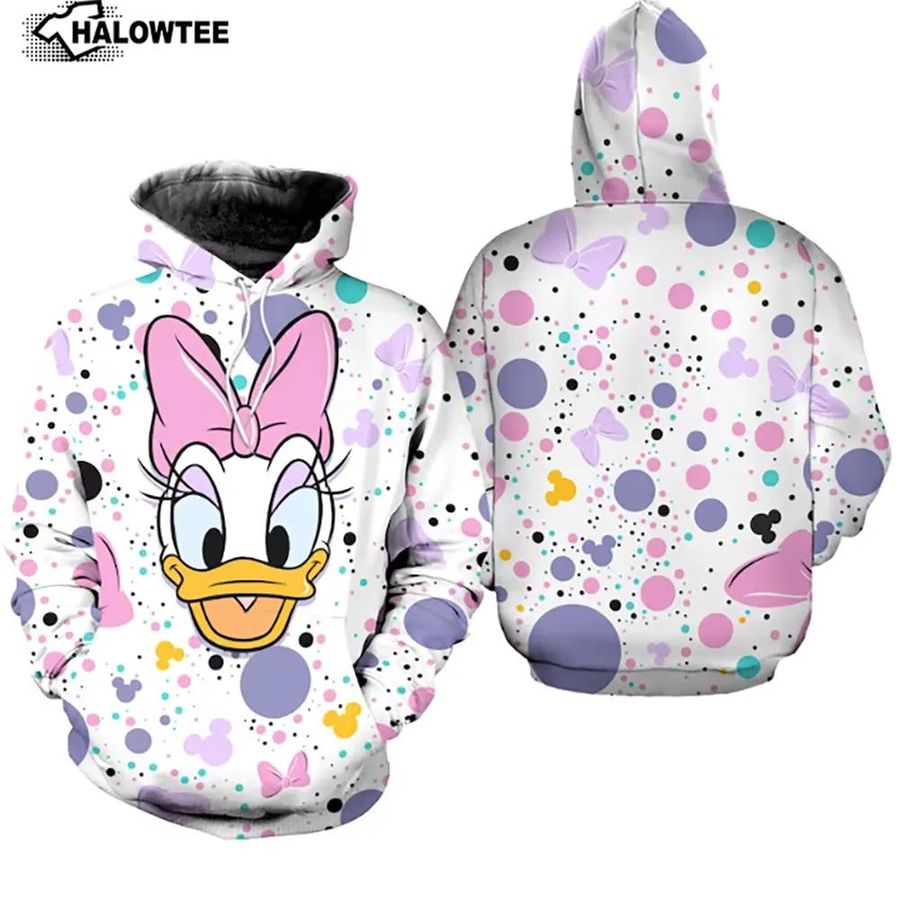 Daisy Duck Polkadot Pattern Disney Hoodie Sweatshirt Aop Printed