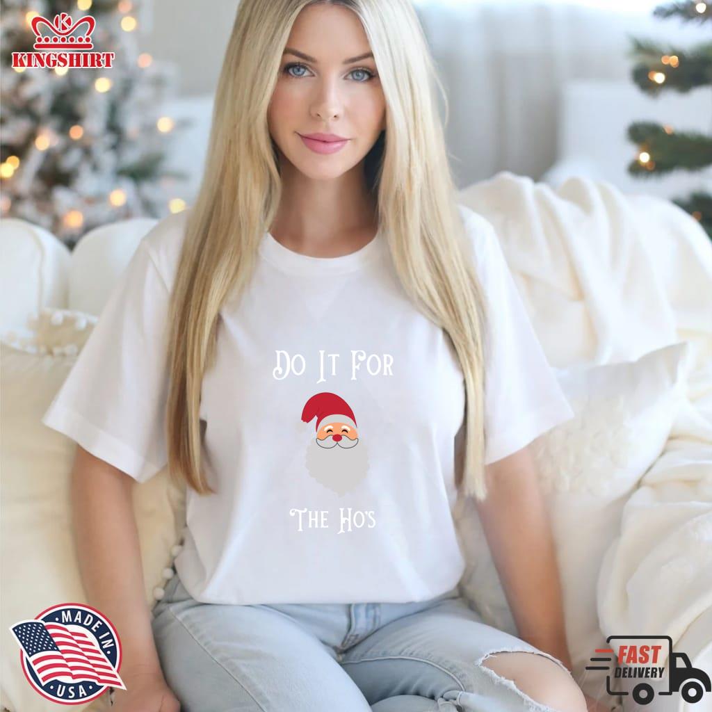Do It For The Ho's Funny Inappropriate Christmas Men Santa Pullover Sweatshirt