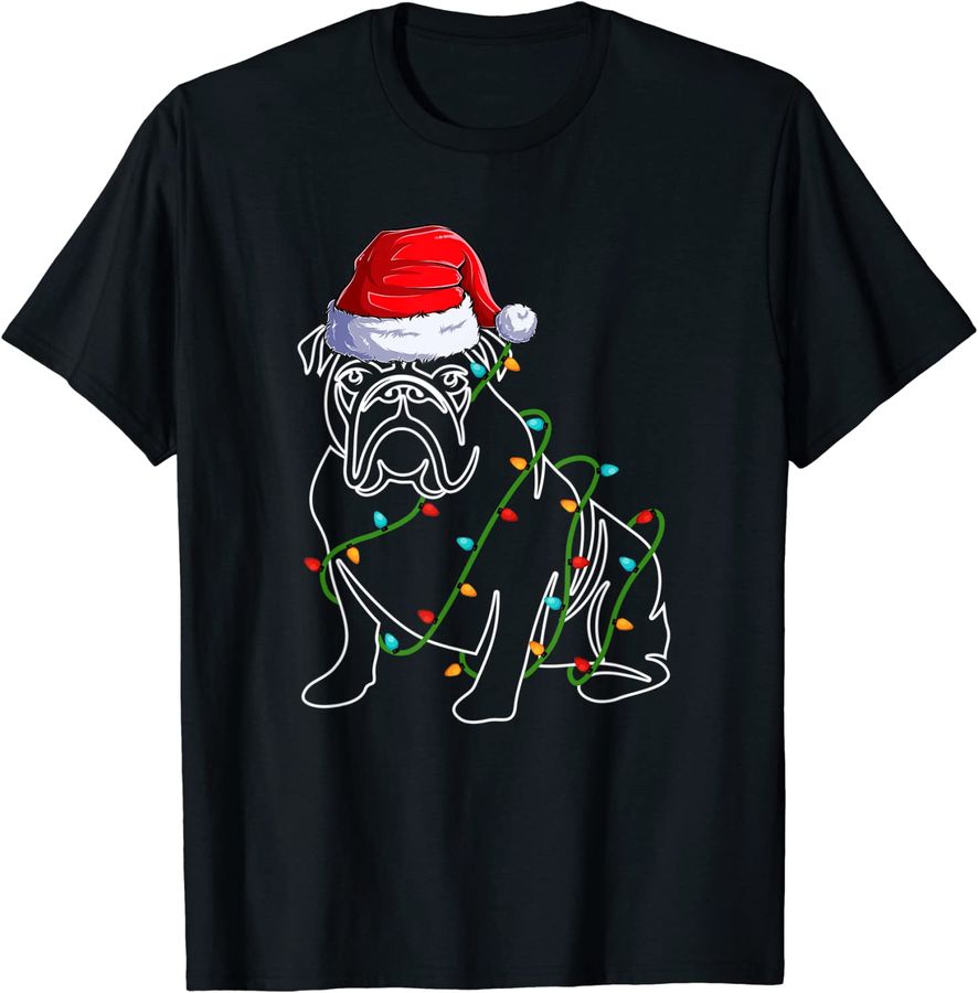 Dog Dad Mom Bulldog Christmas Shirt, Dog Christmas Lights
