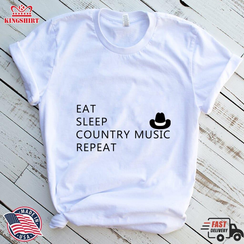 Eat Sleep Country Music Repeat Classic T Shirt Zipped Hoodie