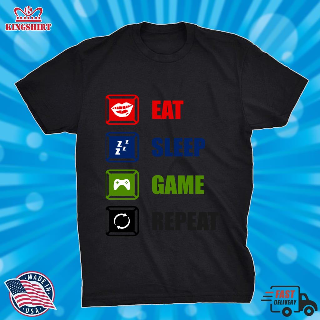 Eat Sleep Game Repeat   Funny Video Games Geek Zipped Hoodie