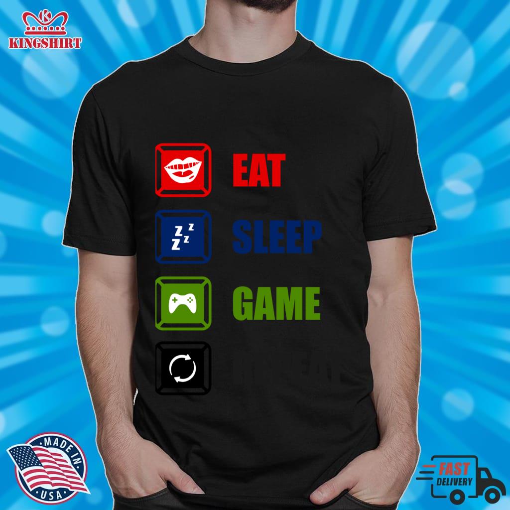 Eat Sleep Game Repeat   Funny Video Games Geek Zipped Hoodie