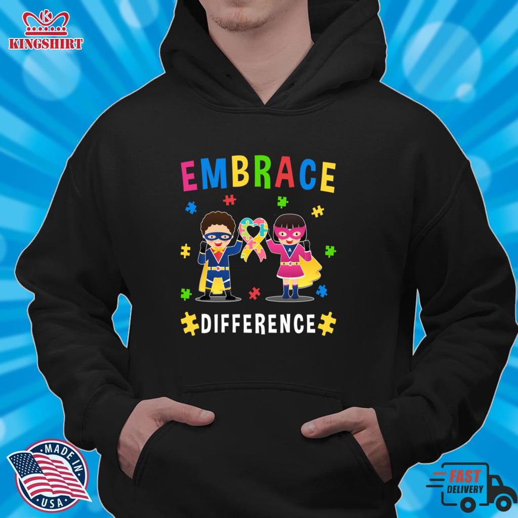 Embrace  Month Ribbon Puzzle Difference Zipped Hoodie