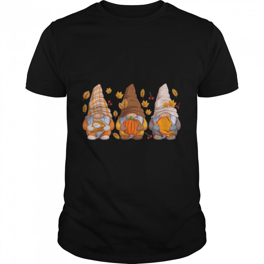 Fall Gnomes Pumpkin Autumn Leaves Halloween Thanksgiving T Shirt B0BKL7KNZ2