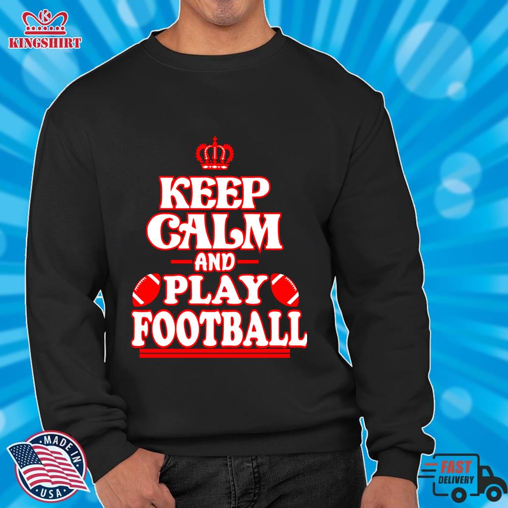 For Football Lovers   Cool Typography   Keep Calm And Play Football Pullover Hoodie