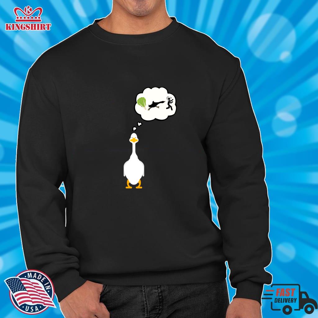 Funny Goose Lettuce And Chasing People, Goose Lettuce Pullover Hoodie