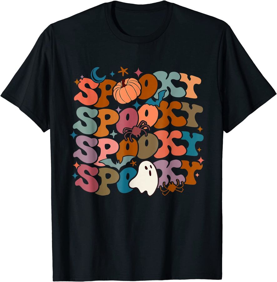 Funny Halloween Vibes Retro Spooky Ghost Boo Spooky Season