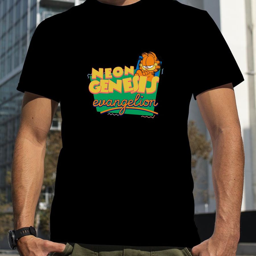Garfield Neon Genesis Evangelion Funny T Shirt