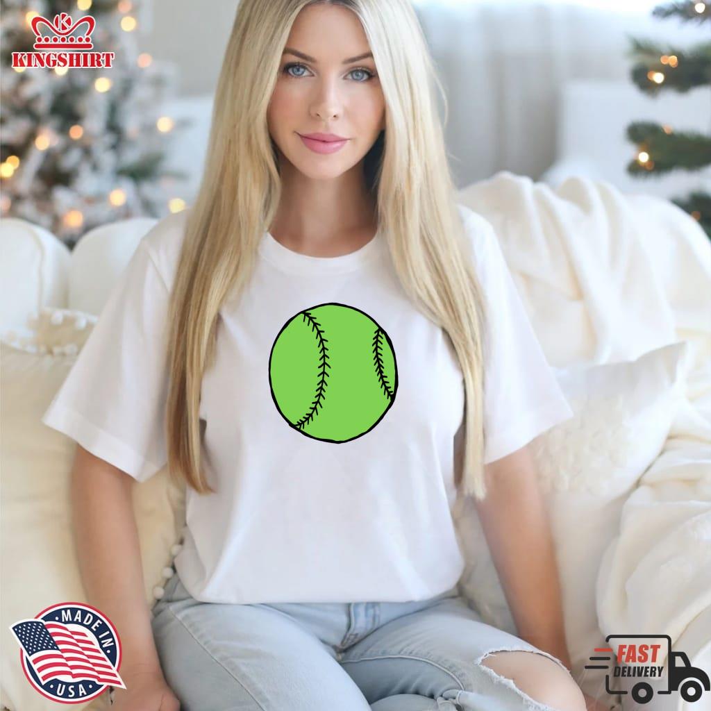 Green Softball Fun Gift Lightweight Sweatshirt