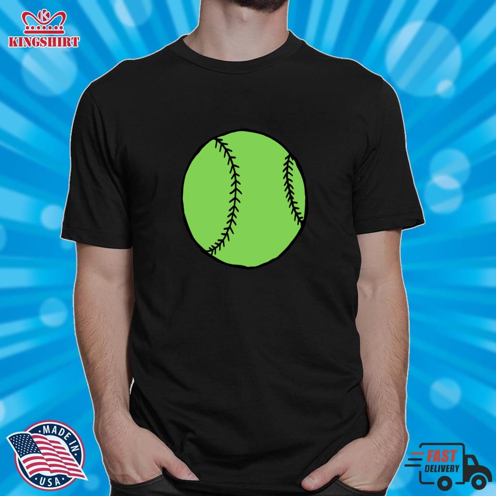 Green Softball Fun Gift Lightweight Sweatshirt