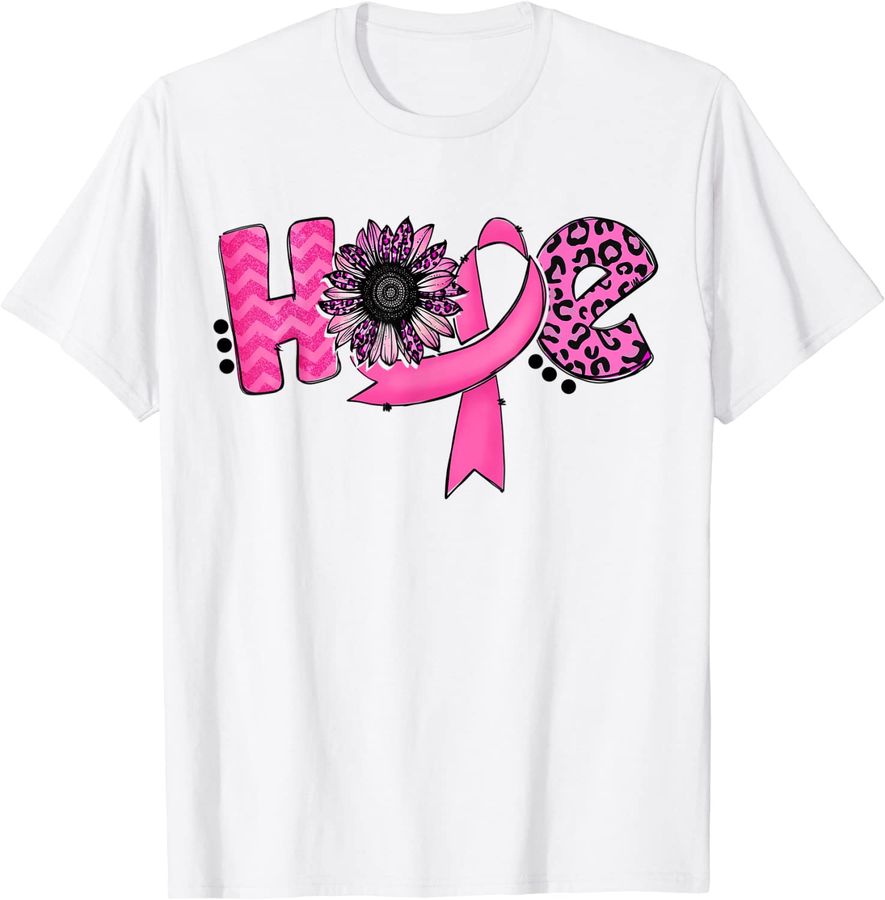 Hope Pink Ribbon Leopard Sunflower Breast Cancer Awareness_1