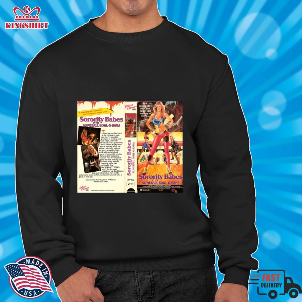Horror Sorority Babes In The Slimeball Bowl O Rama VHS Art Cover Pullover Sweatshirt