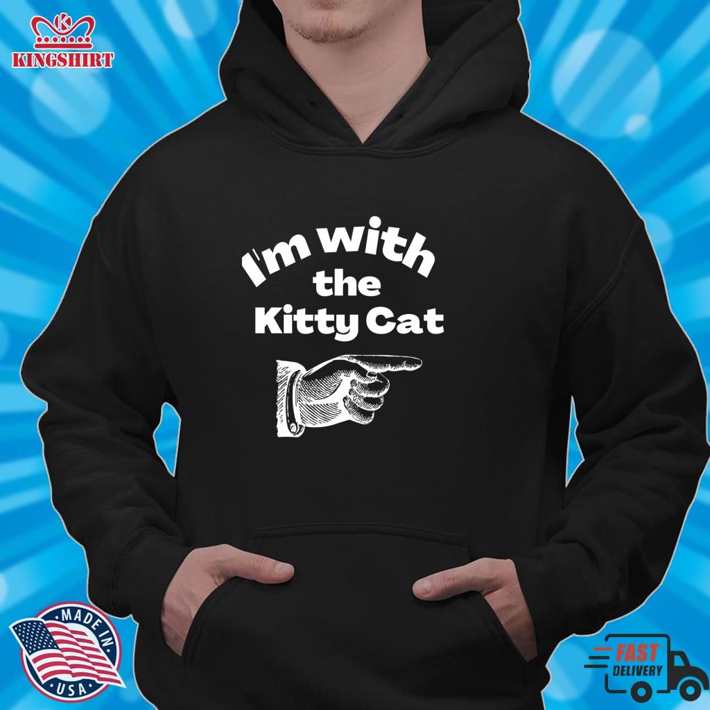 I'm With The Kitty Cat Funny Matching Vintage Halloween Lightweight Hoodie