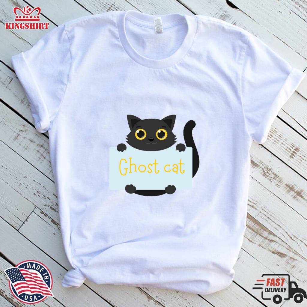 Kawaii Ghost Cat T Shirt Pullover Hoodie