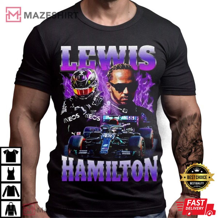 Lewis Hamilton Champion Racing Driver British Formula 1 Vintage 90S T Shirt