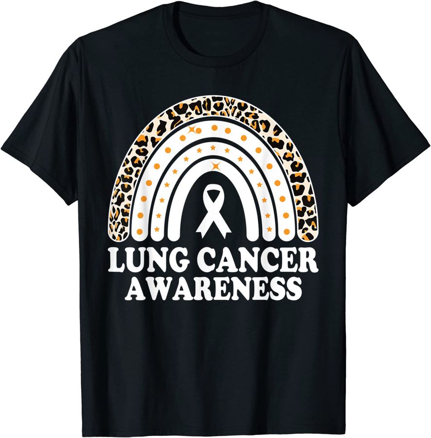 Lung Cancer Awareness Rainbow White Cancer